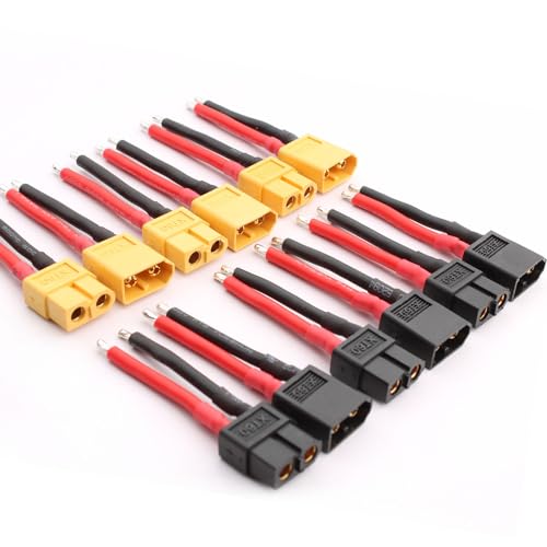 VISSQH XT60 Männlich Weiblich Stecker Adapter mit Kabel 53mm 14AWG Silikon Draht, 3 Paar Gelb/Schwarz, RC Lipo Akku Stecker, für Erwachsene VISSQH XT60 Männlich Weiblich Stecker Adapter mit Kabel 53mm 14AWG Silikon Draht, 3 Paar Gelb/Schwarz, RC Lipo Akku Stecker, für Erwachsene von VISSQH