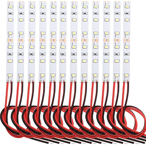 VISSQH 12pcs House Lighting 10cm 6-LED White with Cable 15cm 12-18 V Modellbau Beleuchtung,Modelleisenbahn Beleuchtung,Model Making LED Lighting（self-Adhesive） von VISSQH