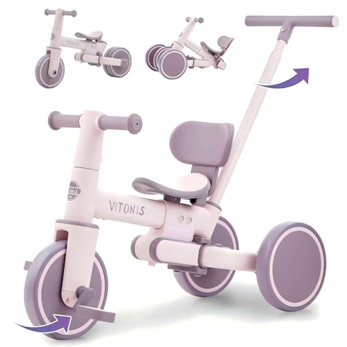 4 in 1 Laufräder Laufrad ab 2 Jahre Kinderdreirad Dreirad Lauffahrrad Lauflernhilfe für Kinder ab 1 Jahre bis 4 Jahren, Baby Lauflernhilfe Lauflernrad Abnehmbarer Pedale für 1-4 Jahre 4 in 1 Laufräder Laufrad ab 2 Jahre Kinderdreirad Dreirad Lauffahrrad Lauflernhilfe für Kinder ab 1 Jahre bis 4 Jahren, Baby Lauflernhilfe Lauflernrad Abnehmbarer Pedale für 1-4 Jahre von VITONIS