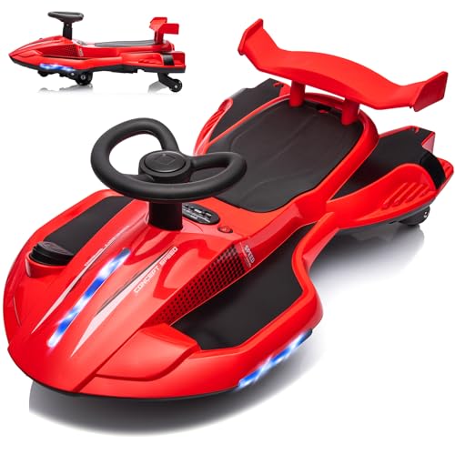 VITONIS 12V 35W Kinder Elektroauto mit LED-Lichtern, 2 in 1 Elektrisches mit Pedal, Musik Modus, Elektro Auto für Kinder ab 3 Jahre (Rot) von VITONIS