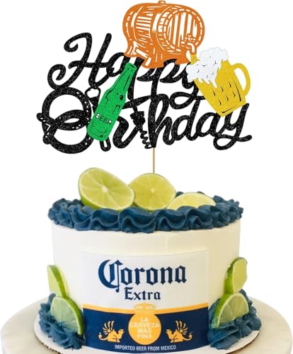Bier-Kuchenaufsatz, glitzerndes Bier, Happy Birthday, Kuchendekoration für Erwachsene, Bier-Themen-Partyzubehör Bier-Kuchenaufsatz, glitzerndes Bier, Happy Birthday, Kuchendekoration für Erwachsene, Bier-Themen-Partyzubehör von VIVIFORKY