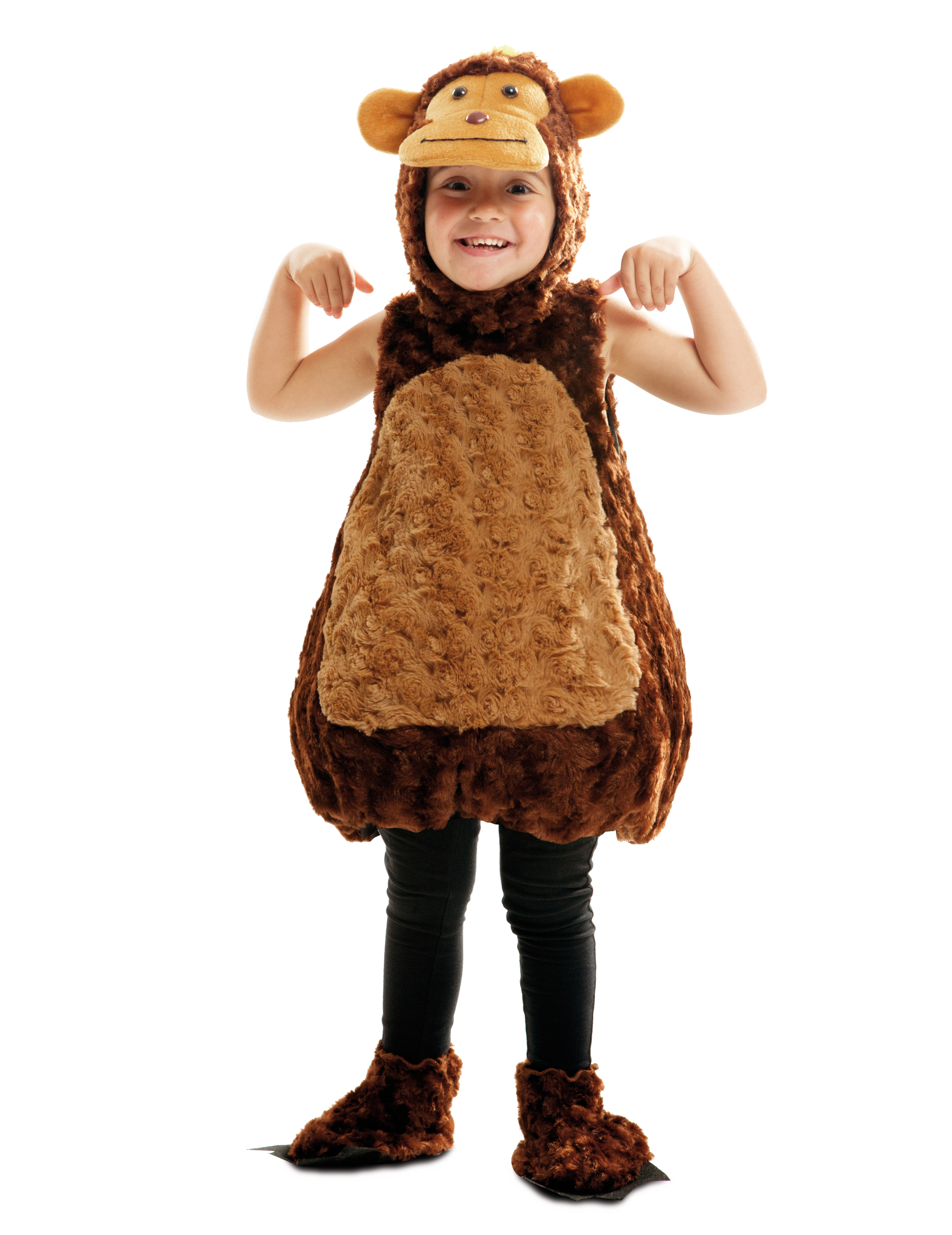 Ärmelloses Affen-Kostüm für Kinder Tierkostüm braun von VIVING COSTUMES / JUINSA