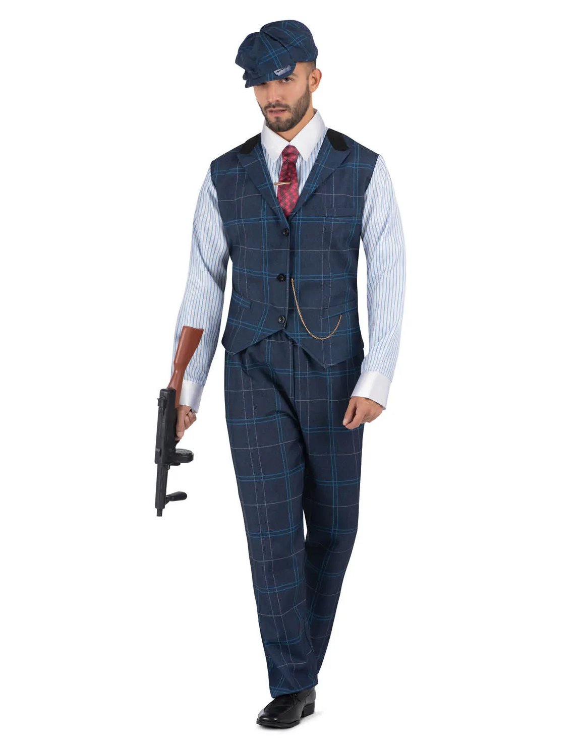 Blaues 20er Jahre Gangsterkostüm für Herren von VIVING COSTUMES / JUINSA