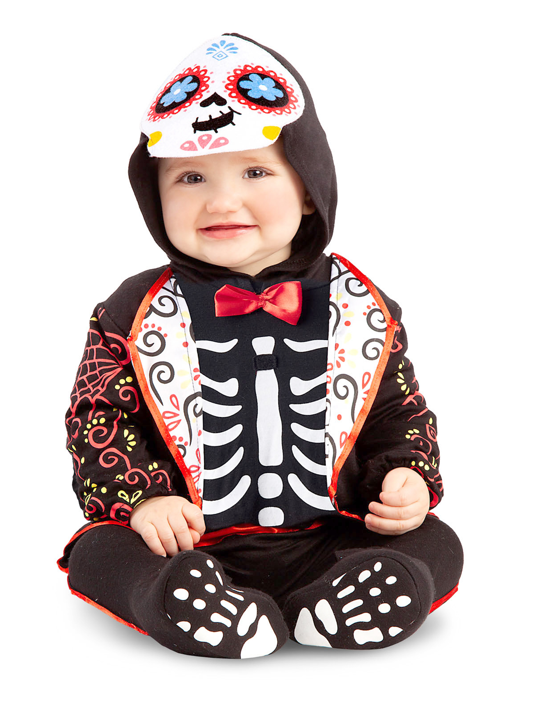 Blumiges Dia de los Muertos-Babykostüm für Halloween bunt von VIVING COSTUMES / JUINSA