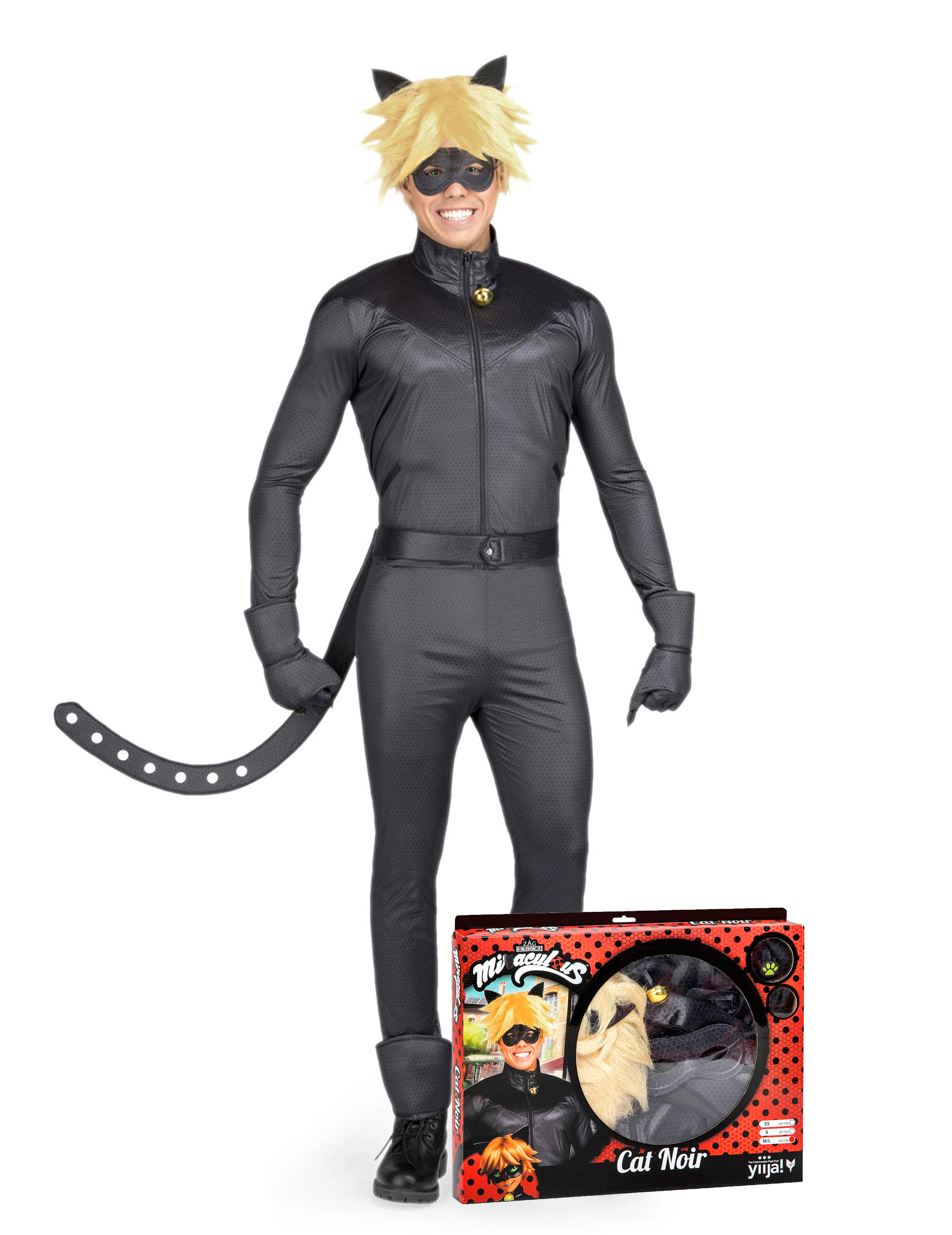 Cat Noir-Kostüm Miraculous-Lizenzkostüm schwarz von VIVING COSTUMES / JUINSA