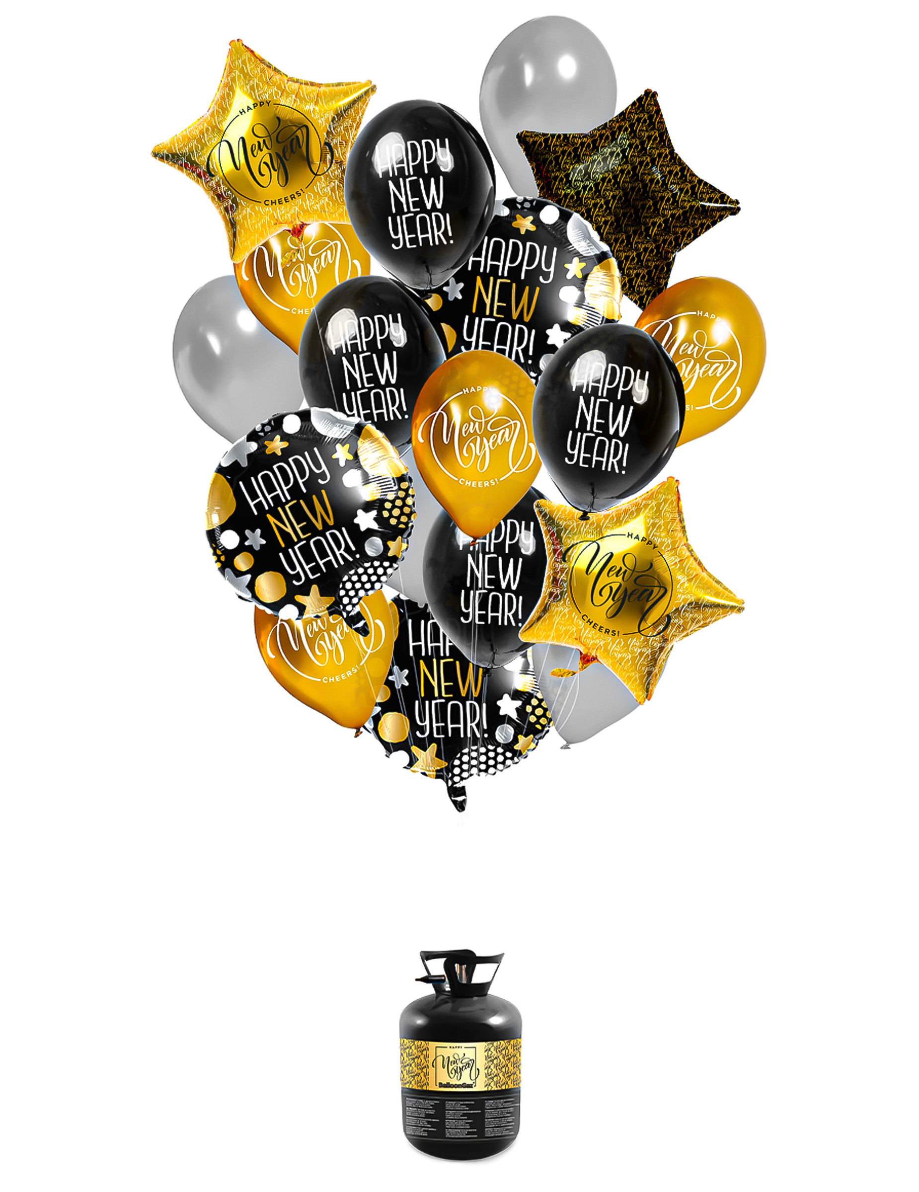Silvester Ballon-Set 18-teilig gold-schwarz-weiß Silvester Ballon-Set 18-teilig gold-schwarz-weiß von FOLAT BV