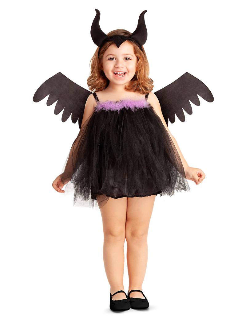 Dunkle Königin der Feen Babykostüm für Halloween schwarz-violett von VIVING COSTUMES / JUINSA