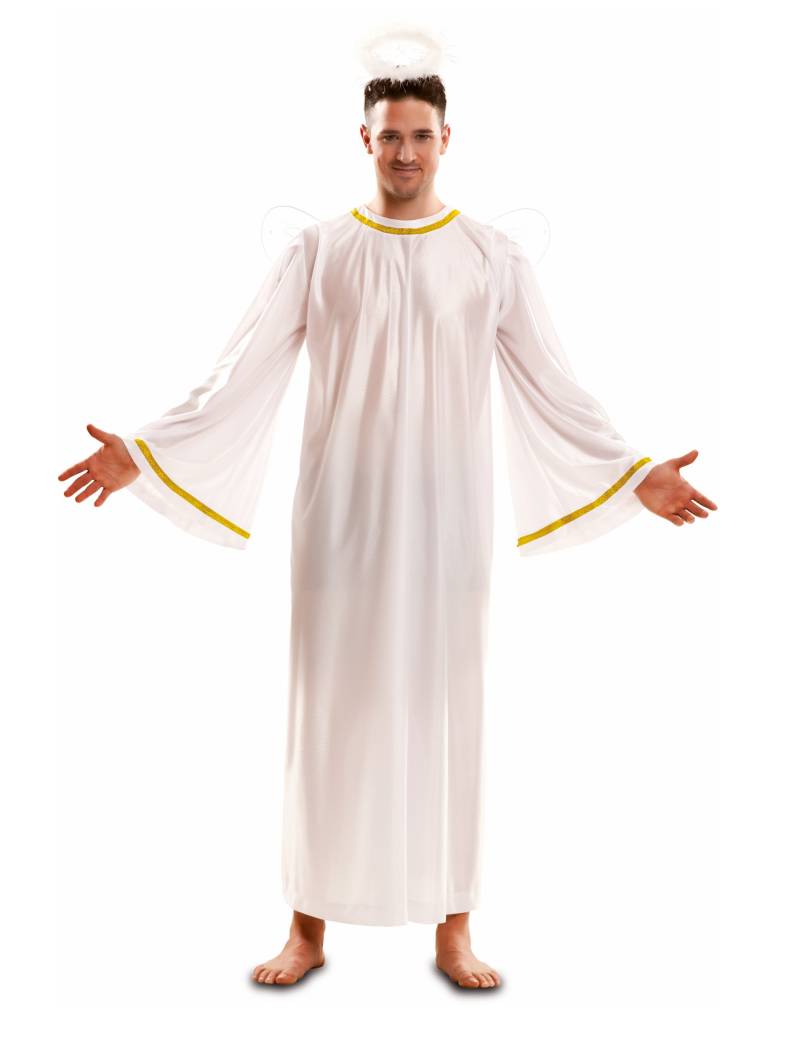 Festliches Engelskostüm für Erwachsene weiß-goldfarben Festliches Engelskostüm für Erwachsene weiß-goldfarben von VIVING COSTUMES / JUINSA