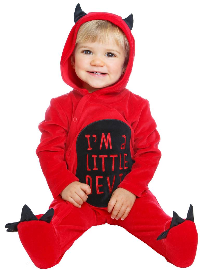Freches Teufel-Kostüm für Kleinkinder rot-schwarz von VIVING COSTUMES / JUINSA