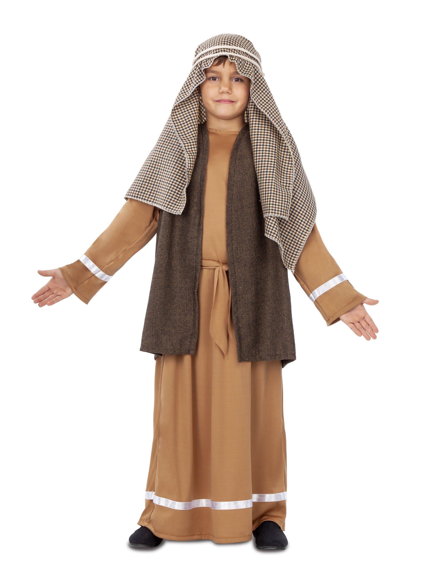 Josef-Kostüm für Kinder Krippenspiel-Kostüm 4-teilig braun-weiss von VIVING COSTUMES / JUINSA