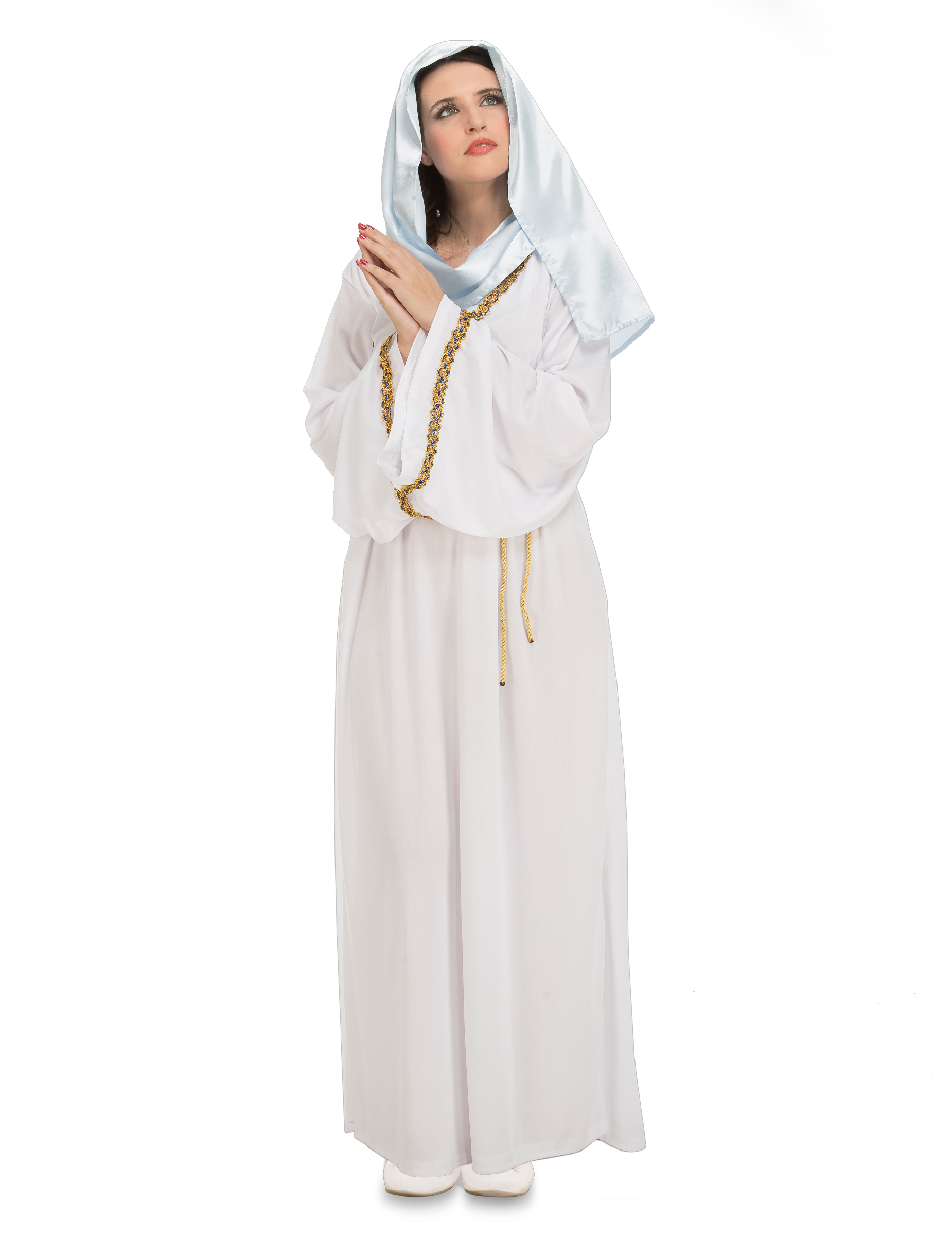 Jungfrau-Maria-Kostüm 3-teilig weiß-gold von VIVING COSTUMES / JUINSA