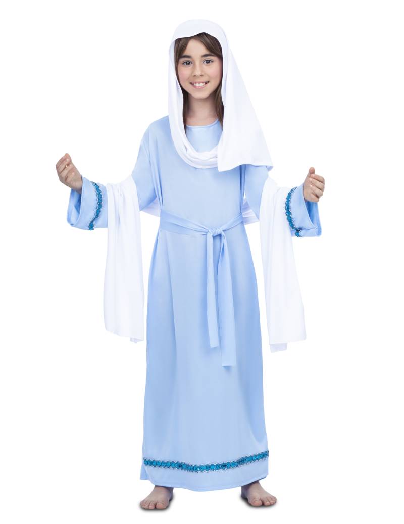 Jungfrau Maria-Kostüm für Kinder Krippenspiel-Kostüm blau-weiss von VIVING COSTUMES / JUINSA