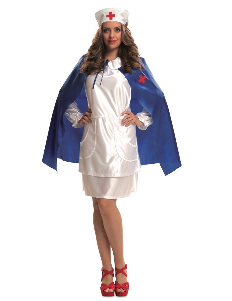 Krankenschwester-Kostüm für Damen Faschingskostüm weiss-blau von VIVING COSTUMES / JUINSA