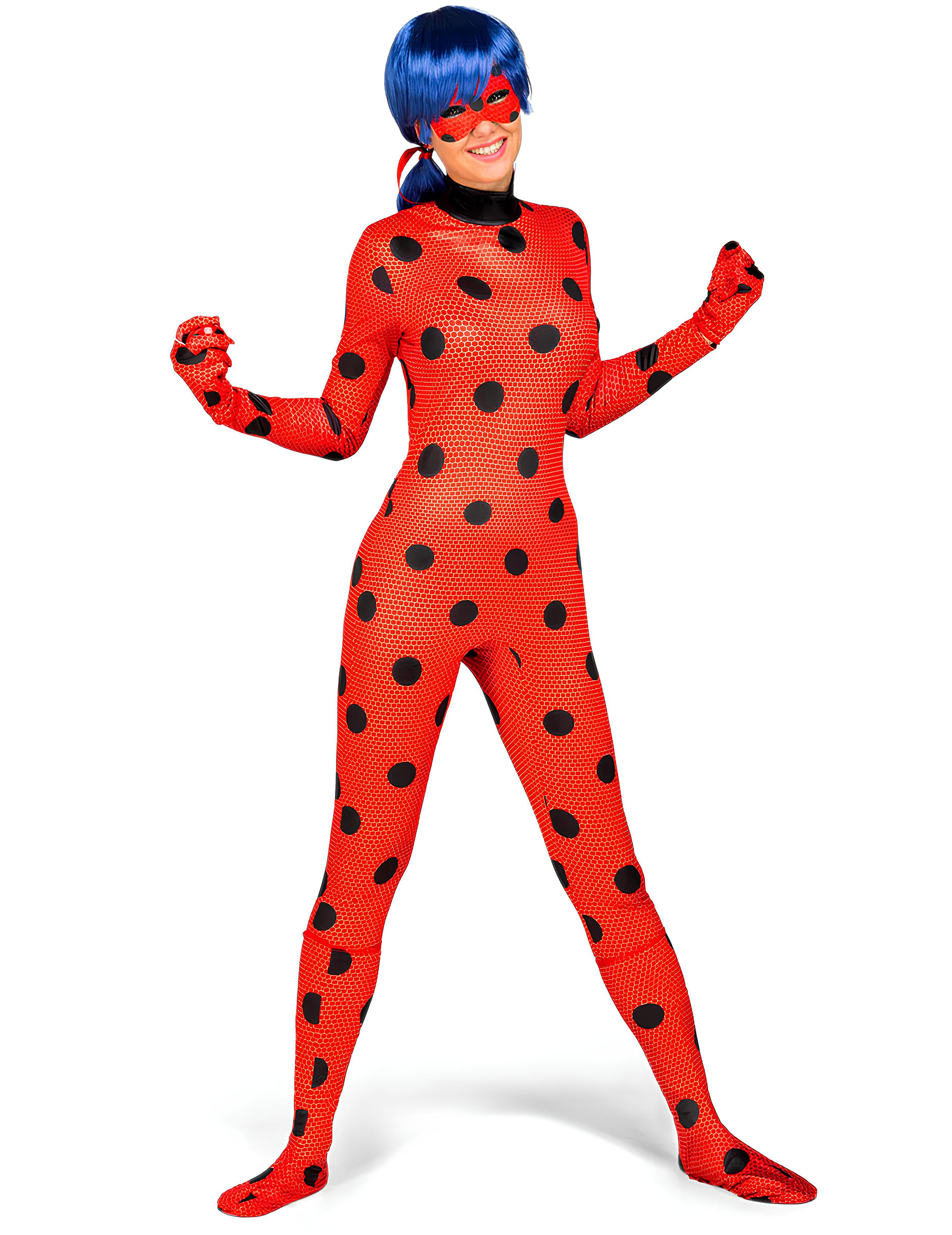 Ladybug-Damenkostüm Miraculous-Lizenzkostüm rot-schwarz von VIVING COSTUMES / JUINSA