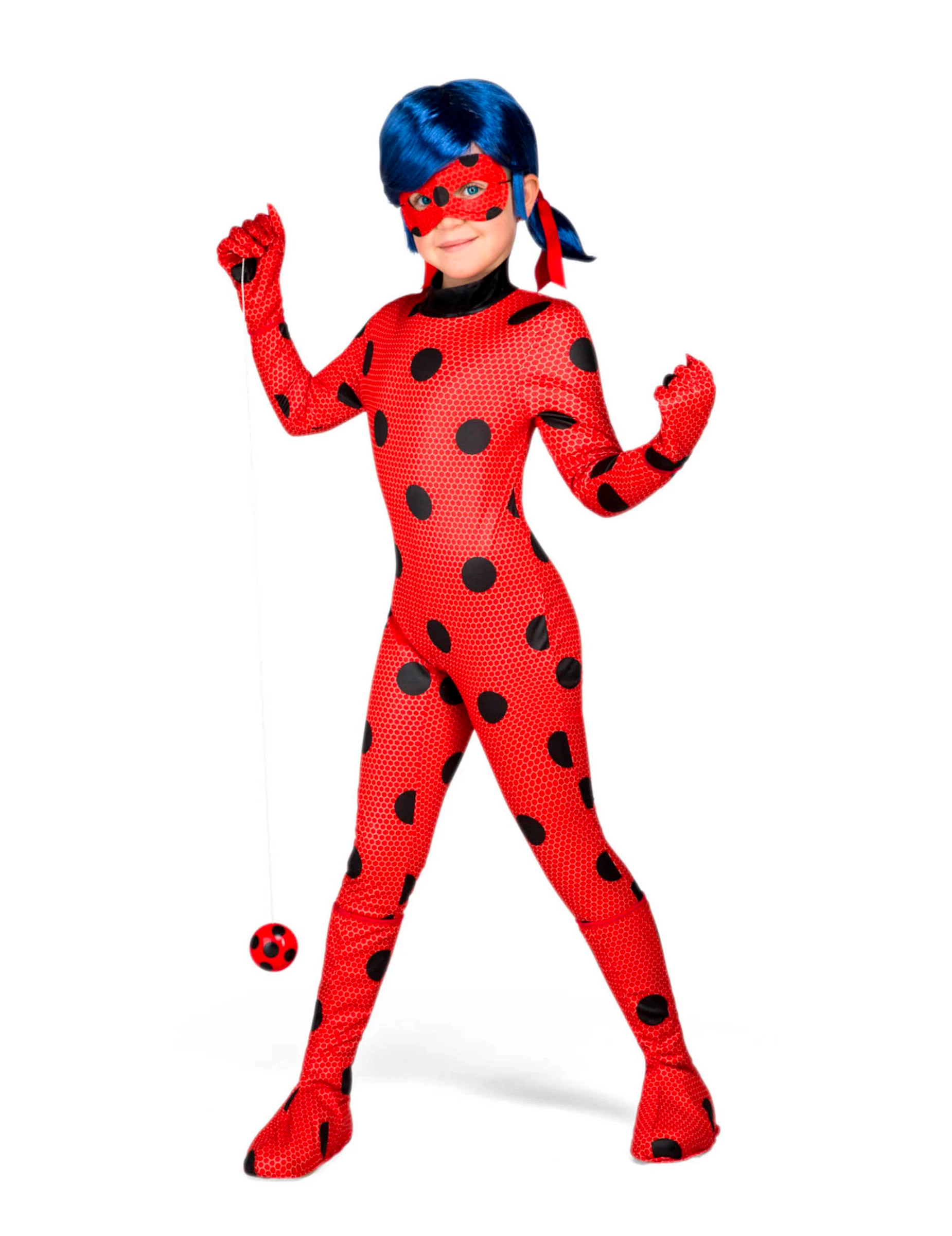 Ladybug-Kinderkostüm Miraculous-Lizenzkostüm rot-schwarz von VIVING COSTUMES / JUINSA