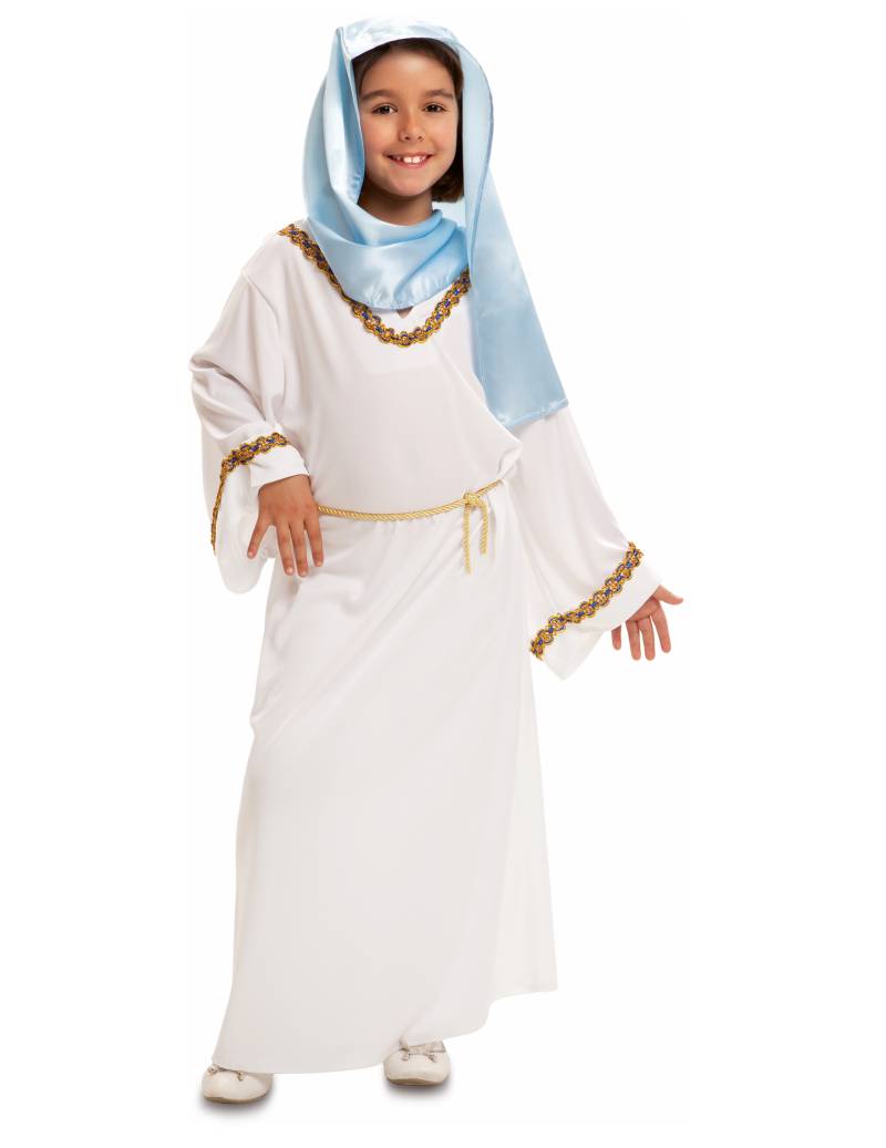 Maria-Kostüm für Kinder Krippenspiel-Kostüm weiss-gold-blau von VIVING COSTUMES / JUINSA