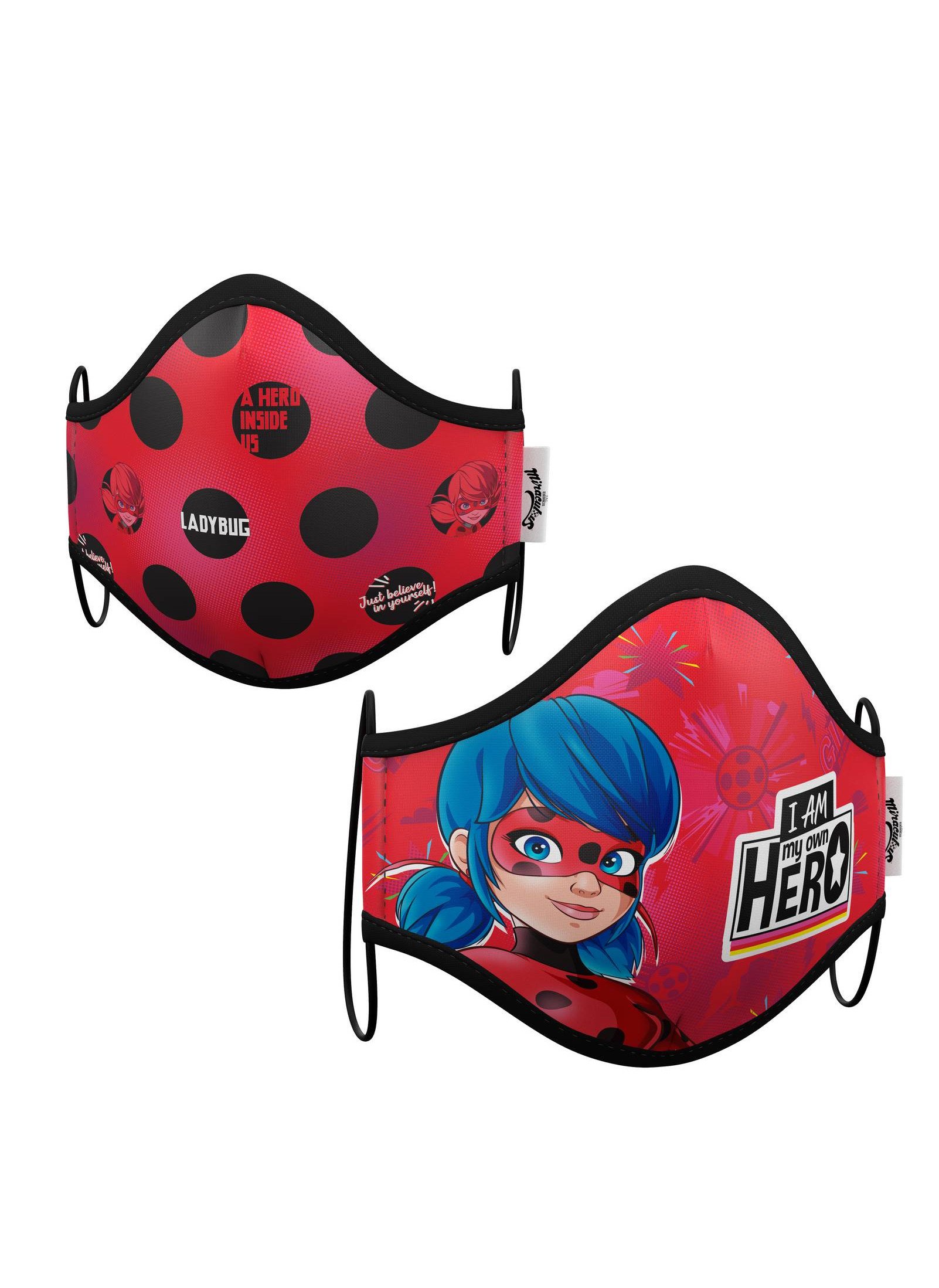 Offizielle Ladybug Mund-Nasenmaske für Kinder 2 Stück bunt von VIVING COSTUMES / JUINSA