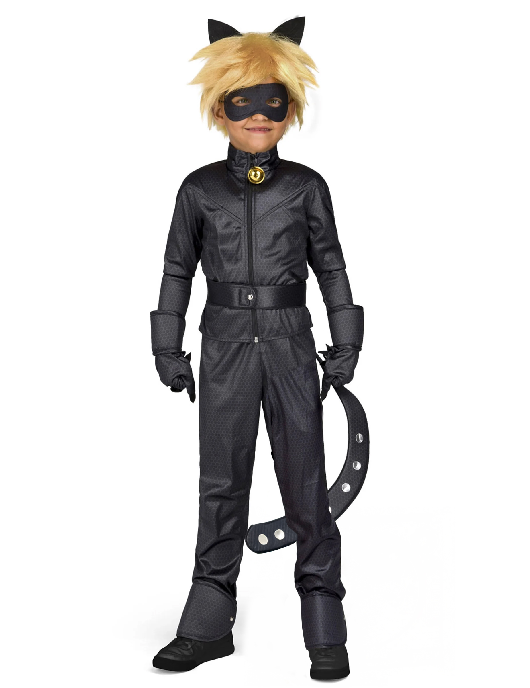 Offizielles Cat Noir-Kinderkostüm Miraculous-Lizenzkostüm schwarz von VIVING COSTUMES / JUINSA