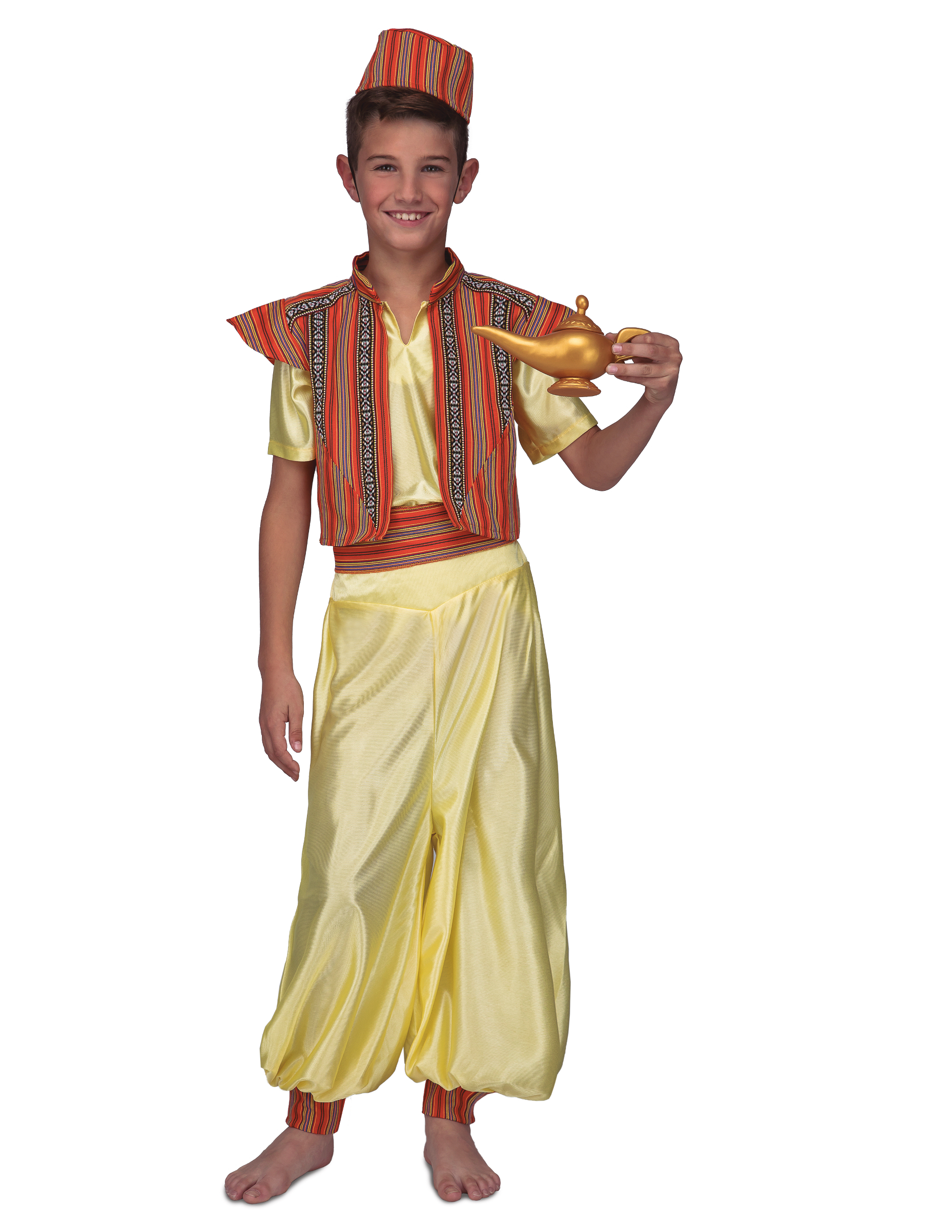 Orientalisches Kostüm für Jungen Prinz der Diebe Faschingskostüm gelb-rot von VIVING COSTUMES / JUINSA