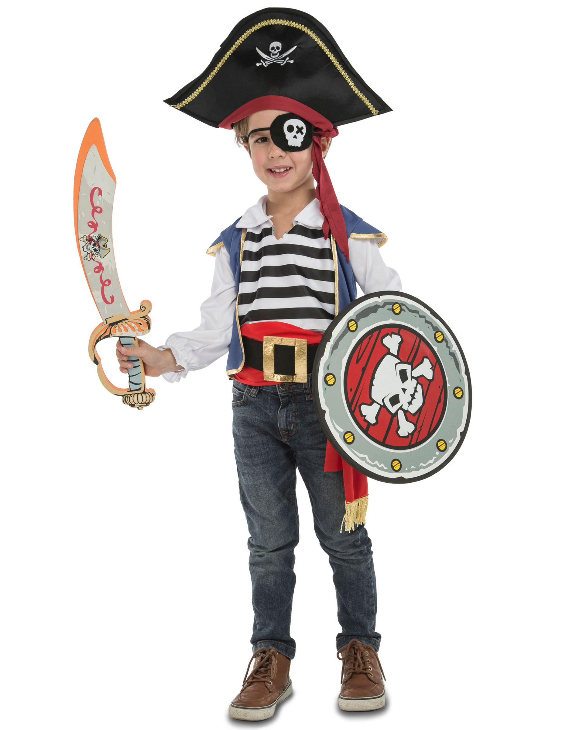 Pirat-Kostüm mit Zubehör für Kinder von VIVING COSTUMES / JUINSA