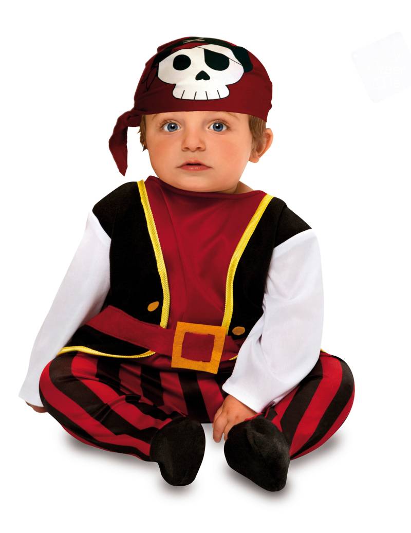 Piraten-Kostüm für Babys Faschingskostüm rot-schwarz-weiss von VIVING COSTUMES / JUINSA