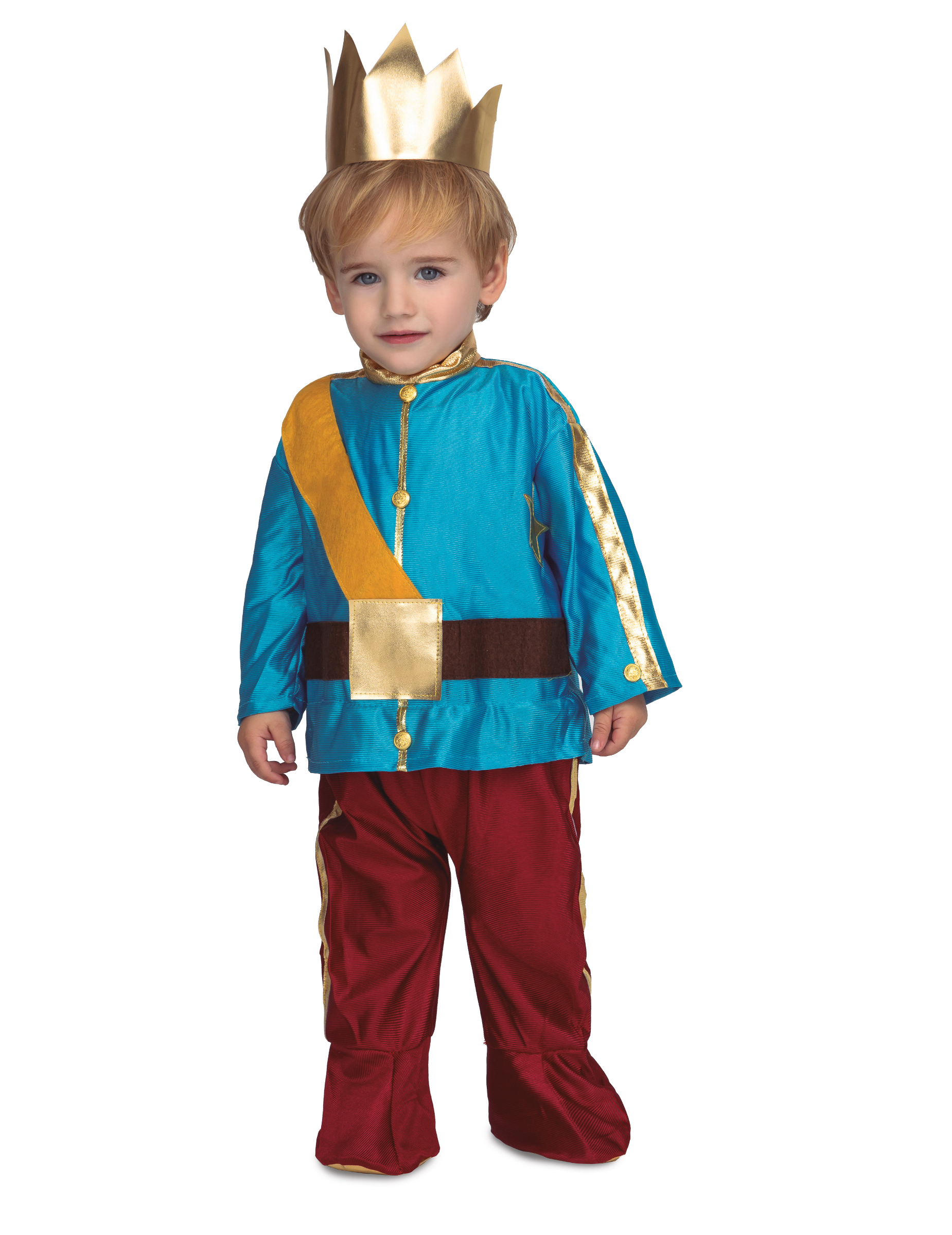 Prinzen-Kostüm für Jungen Kleinkinderkostüm Fasching rot-blau-gold von VIVING COSTUMES / JUINSA