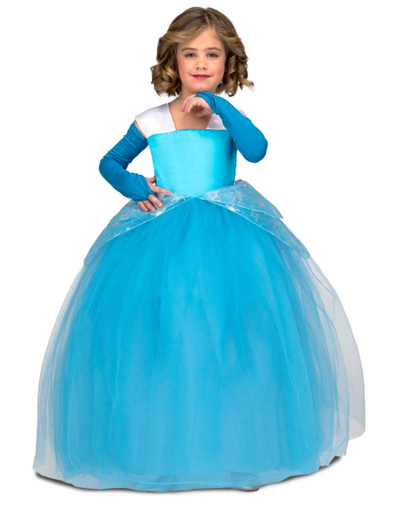 Prinzessinnen-Kostüm für Mädchen Märchenkostüm blau von VIVING COSTUMES / JUINSA