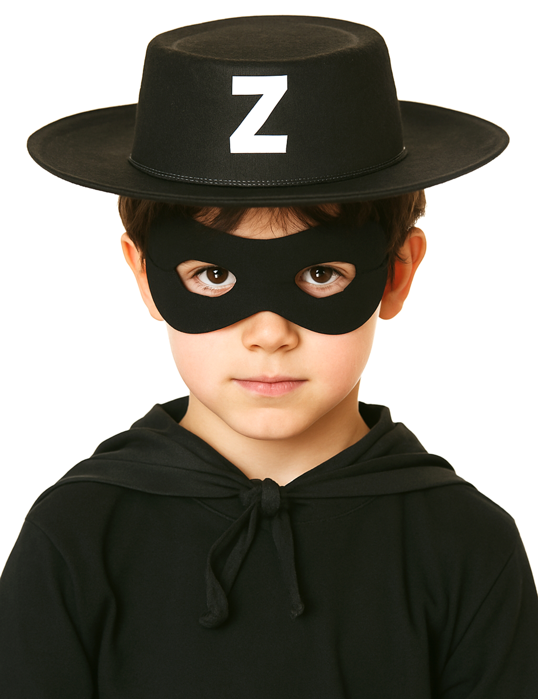 Rächer-Hut für Kinder maskierter Rächer Faschingsaccessoire schwarz von VIVING COSTUMES / JUINSA