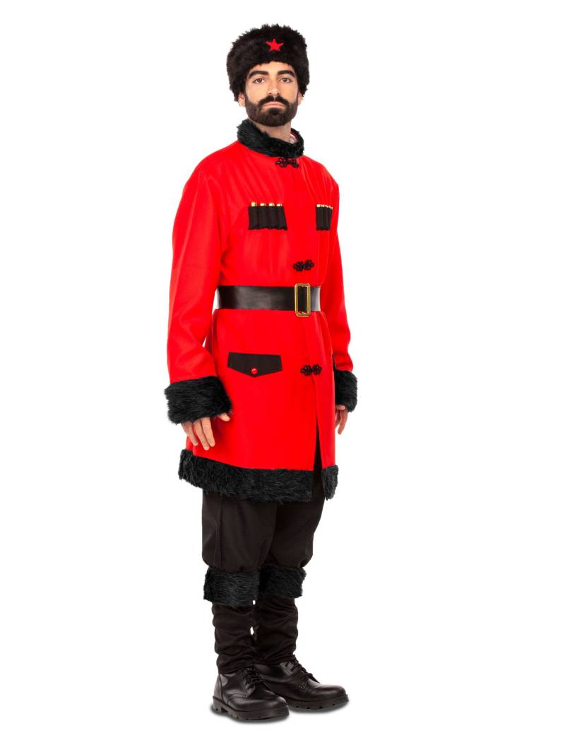 Russisches Soldaten-Kostüm für Herren Faschingskostüm rot-schwarz von VIVING COSTUMES / JUINSA