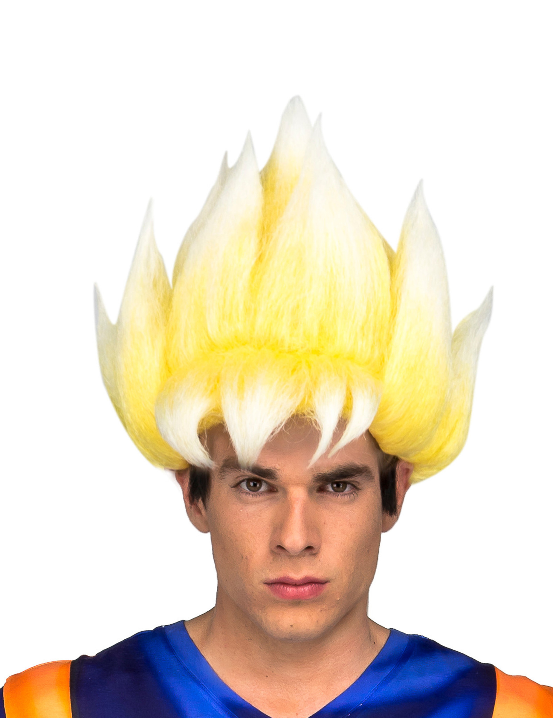 Super Saiyjan Goku-Perücke für Herren Dragon Ball Kostüm-Zubehör blond von VIVING COSTUMES / JUINSA