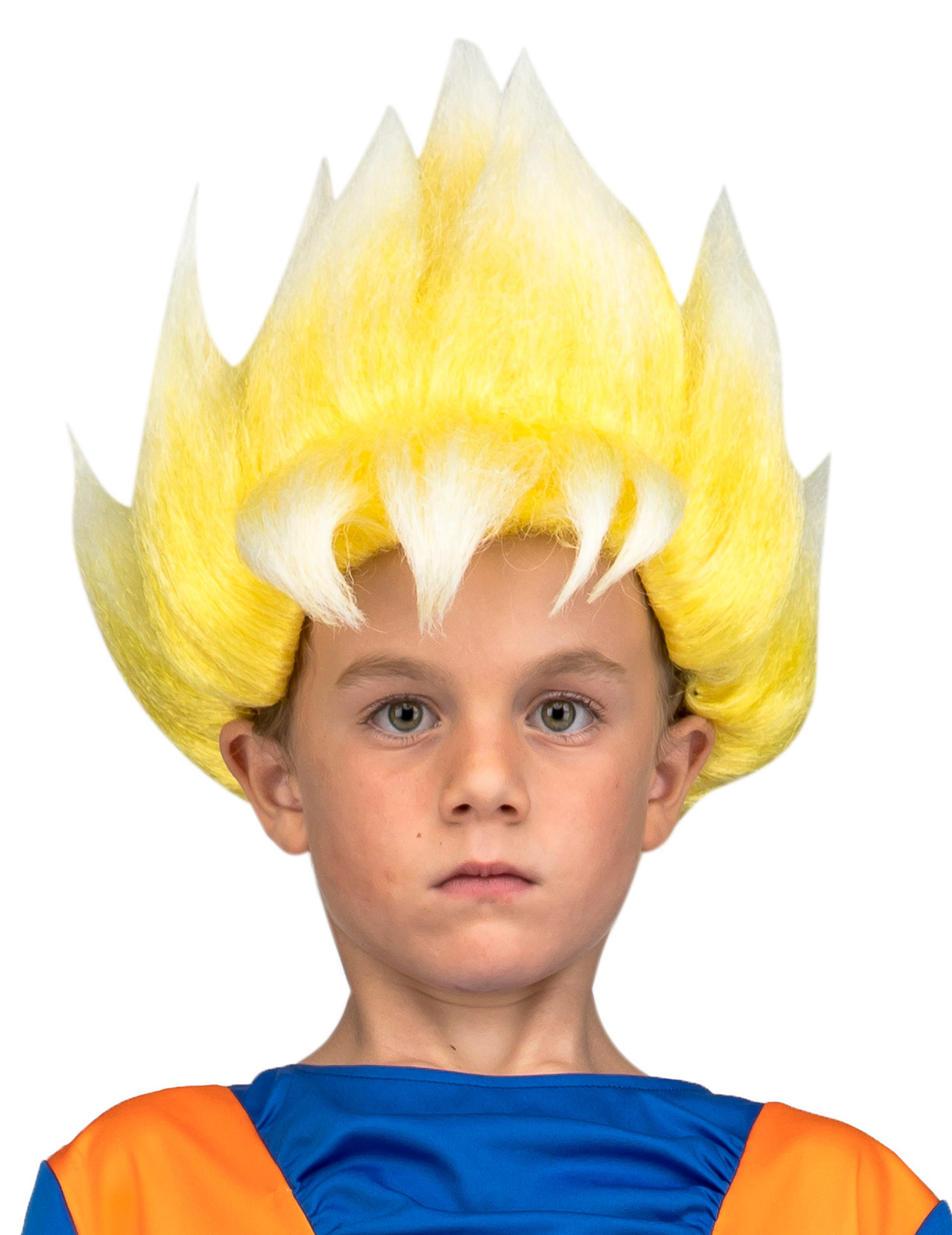 Super Saiyjan Goku-Perücke für Kinder Dragon Ball Accessoire blond von VIVING COSTUMES / JUINSA