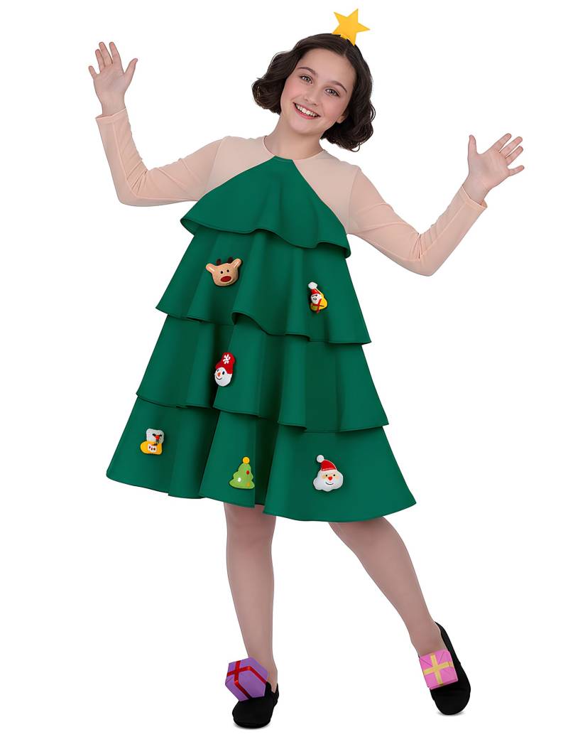 Weihnachtsbaum Kostüm Mädchen grün von VIVING COSTUMES / JUINSA