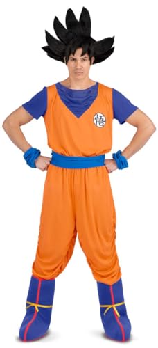 VIVING 230313 Goku M Kostüm (T-Shirt, Schärpe, Hose, Stiefelüberzüge und Armbänder), orange von VIVING