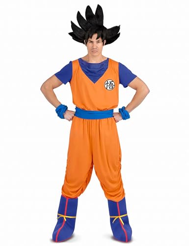 VIVING 230314 Goku L Kostüm (T-Shirt, Schärpe, Hose, Stiefelüberzüge und Armbänder), orange von VIVING