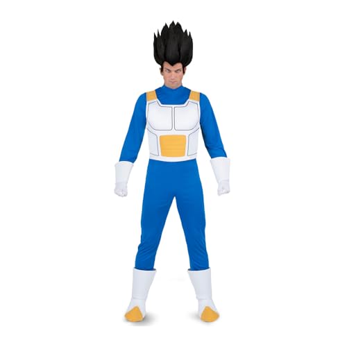VIVING 230317 Vegeta L Kostüm (T-Shirt, Weste, Hose, Handschuhe und Stiefelüberzüge), Blau von VIVING