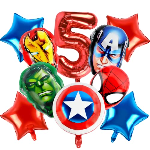 Avengers Folienballon, 10 Stück Superhelden Party Ballons, Jungen Avengers Luftballons, Geburtstag Deko Spider Man Luftballons, für Kinder Luftballon Party Supplies Dekoration von VIYAAN