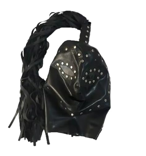 VIYOLI Schwarze Latexkapuze mit transparenter Augenlinse und Nietdekoration Gummimaske, schwarz, L VIYOLI Schwarze Latexkapuze mit transparenter Augenlinse und Nietdekoration Gummimaske, schwarz, L von VIYOLI