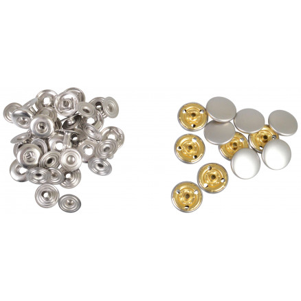 Anorak nähfreie Pressverschlüsse Nachfüllpack 15mm Silber - 12 Stk von VJ Green