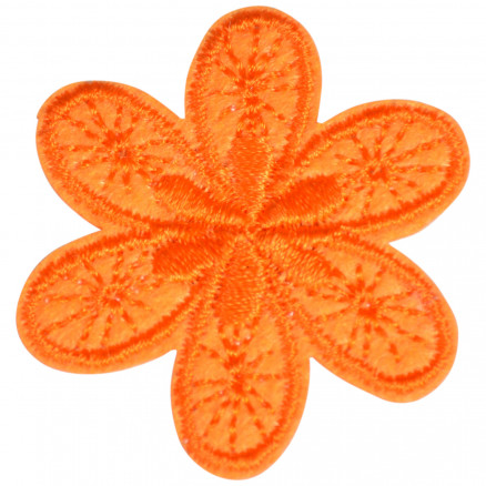 Aufbügeletikett Blume Orange 4,5 x 4 cm von VJ Green