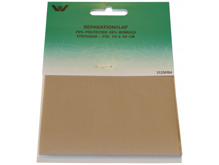 Aufbügeletikett/Reparaturpflaster Polyester/Baumwolle Beige 10x40cm - 1 Stk von VJ Green
