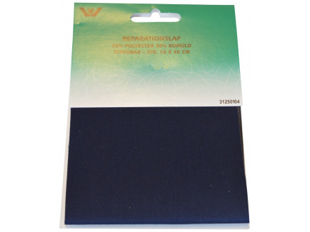Aufbügeletikett/Reparaturpflaster Polyester/Baumwolle Marineblau 10x40cm - 1 Stk von VJ Green
