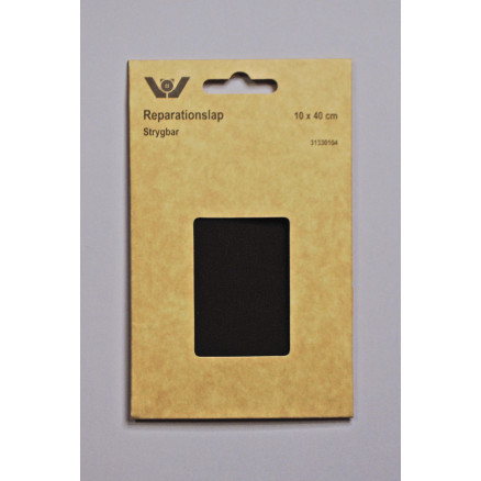 Aufbügeletikett/Reparaturpflaster Polyester/Baumwolle Schwarz 10x40cm - 1 Stk von VJ Green