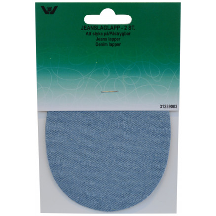Aufbügeletikett/Reparaturpflaster Jeans oval Helles Denim 9x11,5cm - 2 Aufbügeletikett/Reparaturpflaster Jeans oval Helles Denim 9x11,5cm - 2 von VJ Green