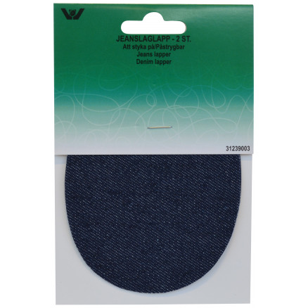 Aufbügelflicken/Reparaturflicken Jeans Oval Dunkelblau 9x11,5cm - 2 Stk. von VJ Green