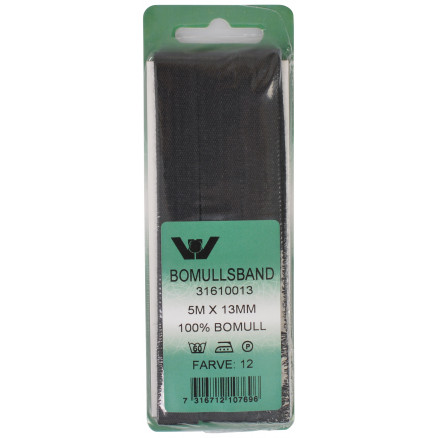 Baumwoll-Gurtband Schwarz 13mm 5m von VJ Green