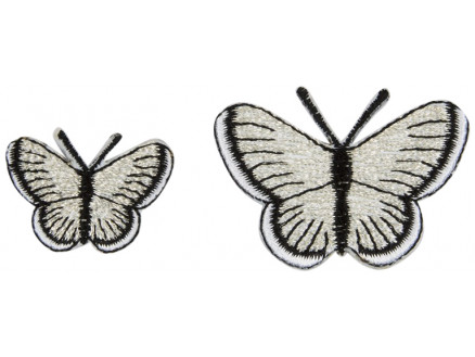 Bügelbild Schmetterlinge Silber Versch. Größen - 2 Stk von VJ Green