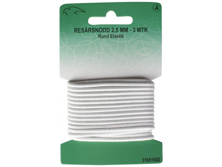 Elastisches Band Rund Weiß 2,5mm 3m von VJ Green