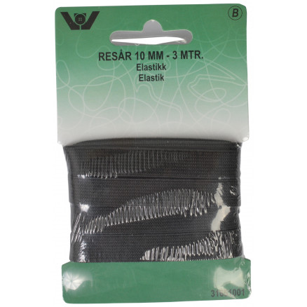 Elastisches Band Schwarz 10mm 3m Elastisches Band Schwarz 10mm 3m von VJ Green