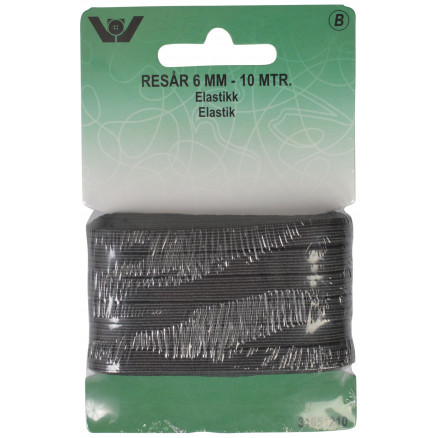 Elastisches Band Schwarz 6mm 10m von VJ Green