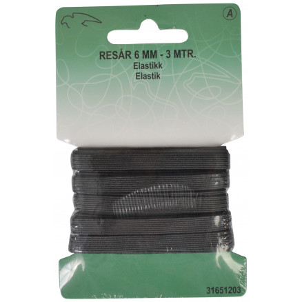 Elastisches Band Schwarz 6mm 3m von VJ Green